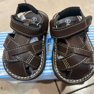 Classic Brown Kids Sandals with Adjustable Straps